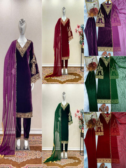 Presenting New Velvet Dress Stunning Look Collation