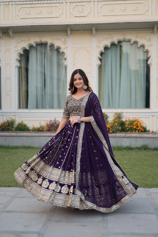 Faux Blooming Georgette Lehenga Choli With Dupatta