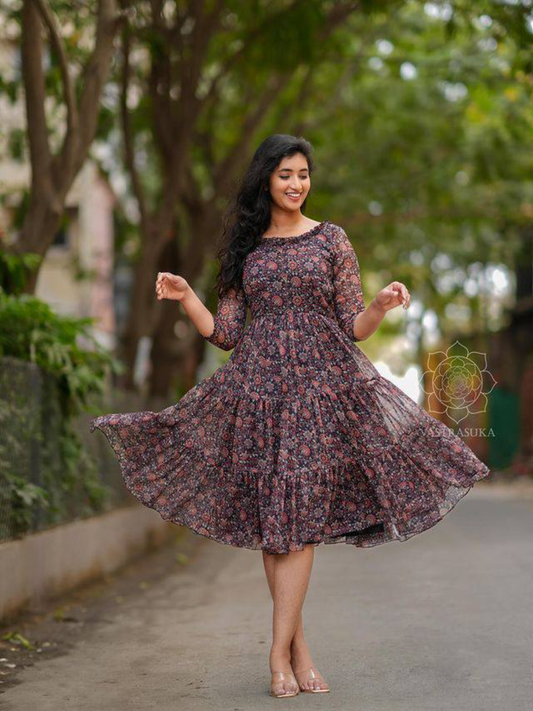 Black Kalamkari Print  Maxi